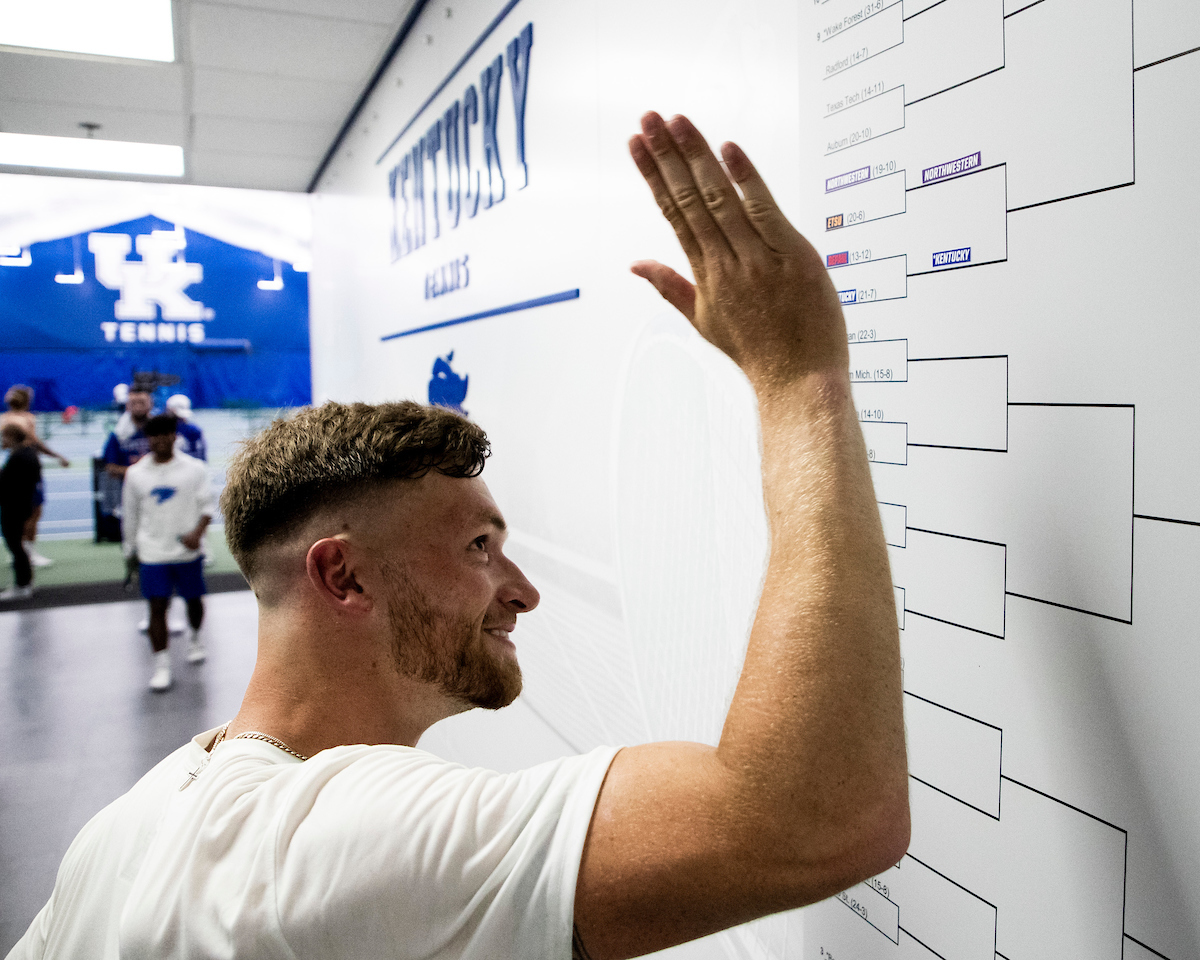 Millen Hurrion.

Kentucky beat DePaul 4-0 in the first round of the 2022 NCAA Men’s Tennis Tournament.

Photo by Elliott Hess | UK Athletics
