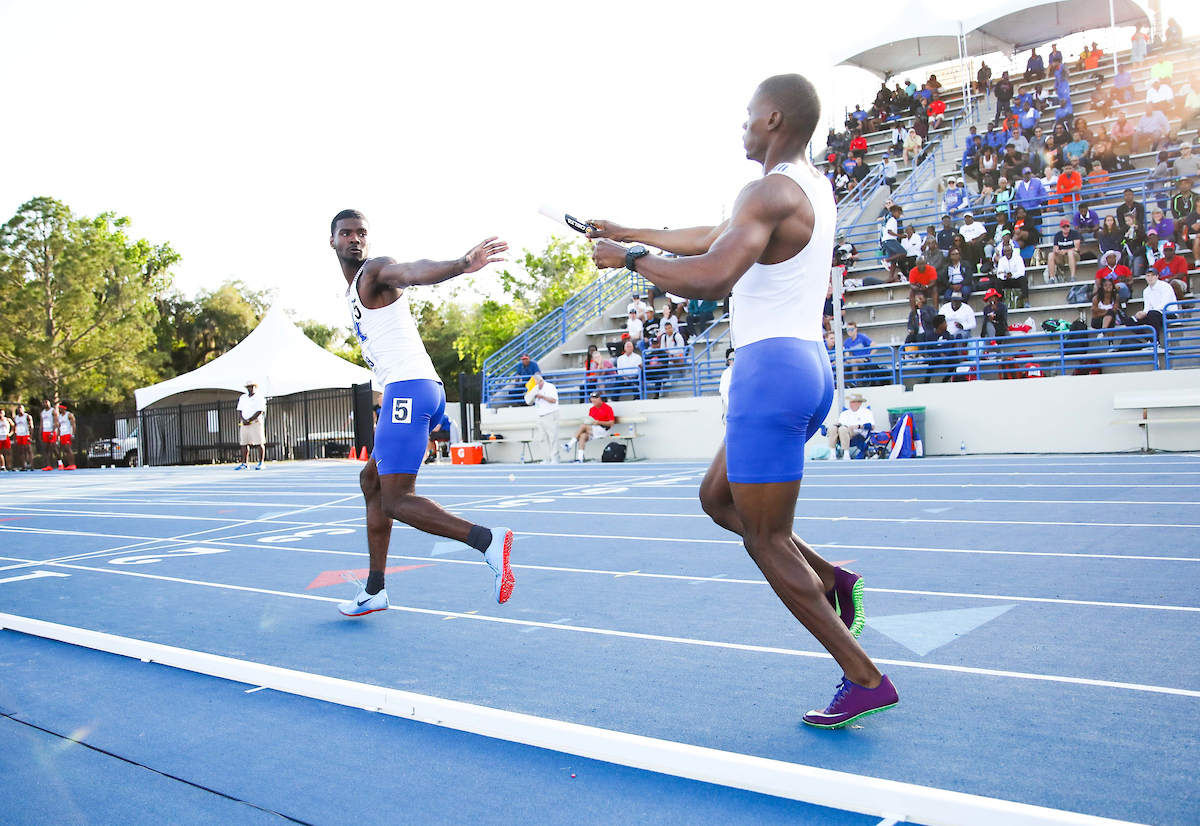 during the Pepsi Florida Relays at James G. Pressly Stadium on Friday, March 29, 2019 in Gainesville, Fla. (Photo by Matt Stamey)