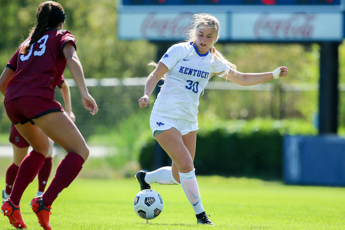 Jordyn Rhodes.

Kentucky falls to South Carolina 2 - 1.

Photo by Sarah Caputi | UK Athletics