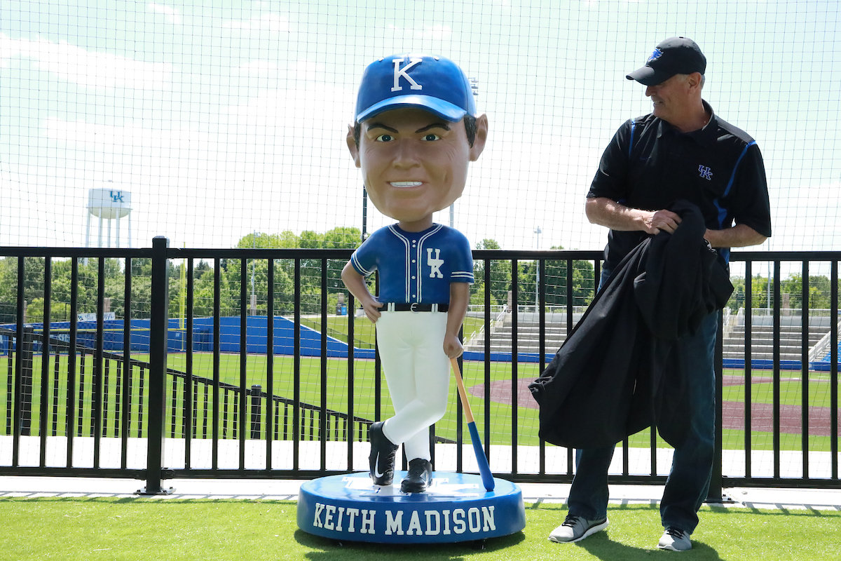 The Keith Madison bobble head was unveiled at Kentucky Proud Park on May 16, 2019.

Photo by Noah J. Richter | UK Athletics