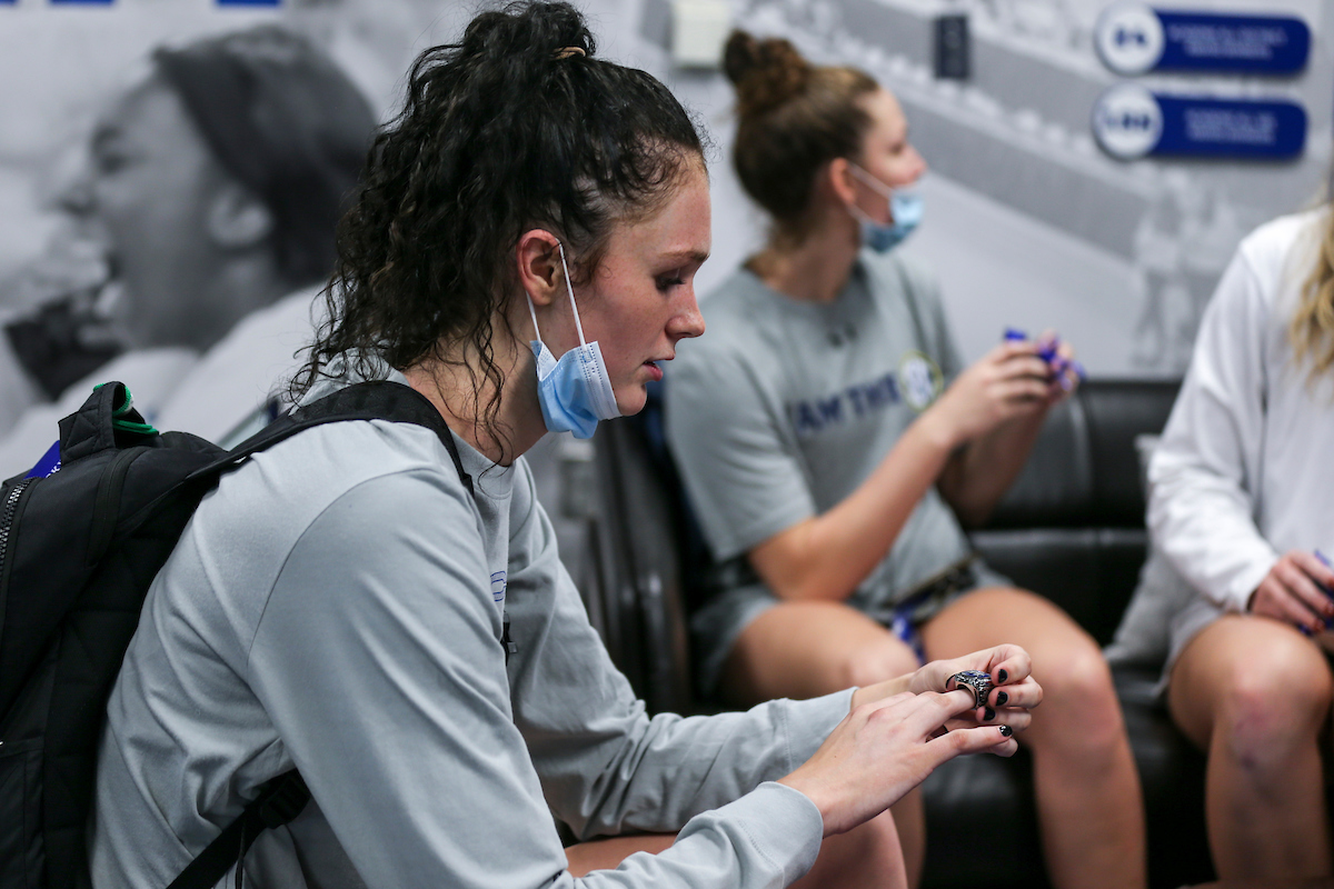 Kentucky Volleyball receives their National Championship rings.

Photo by Grace Bradley | UK Athletics