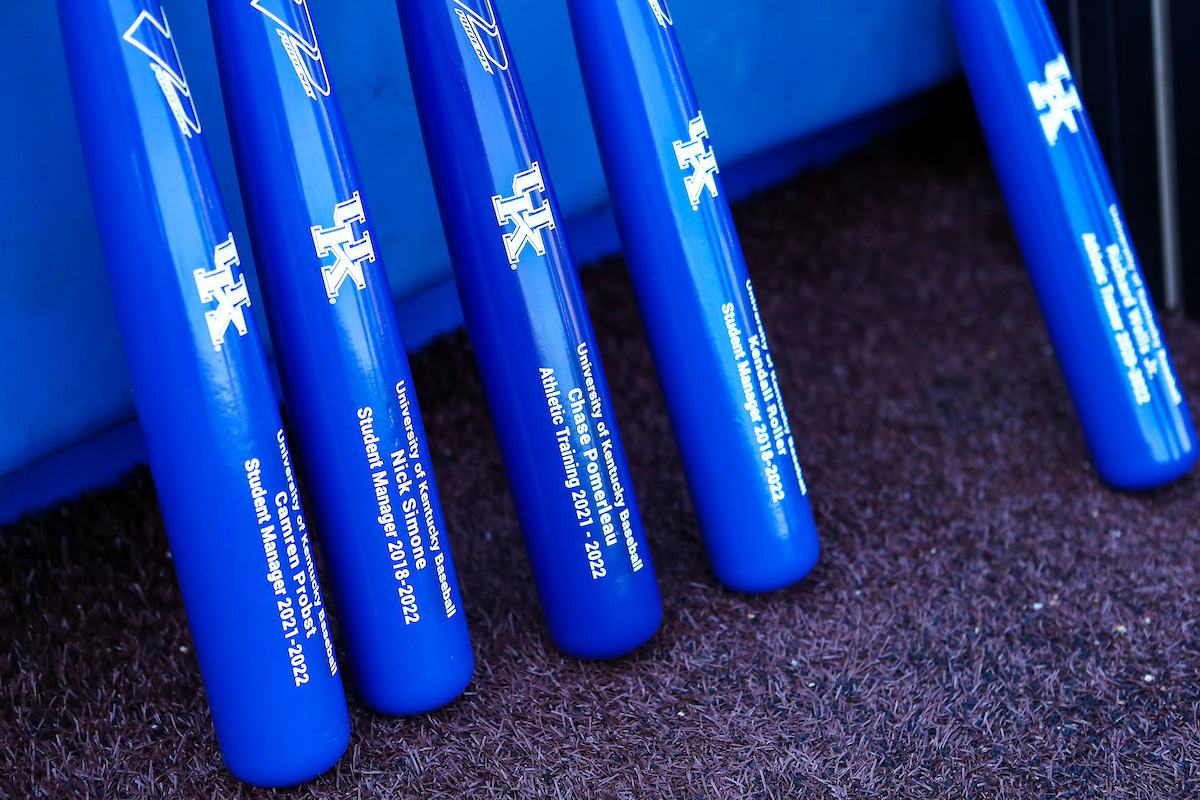 Bats. 2022 Kentucky Baseball Senior Day.Photo by Sarah Caputi | UK Athletics