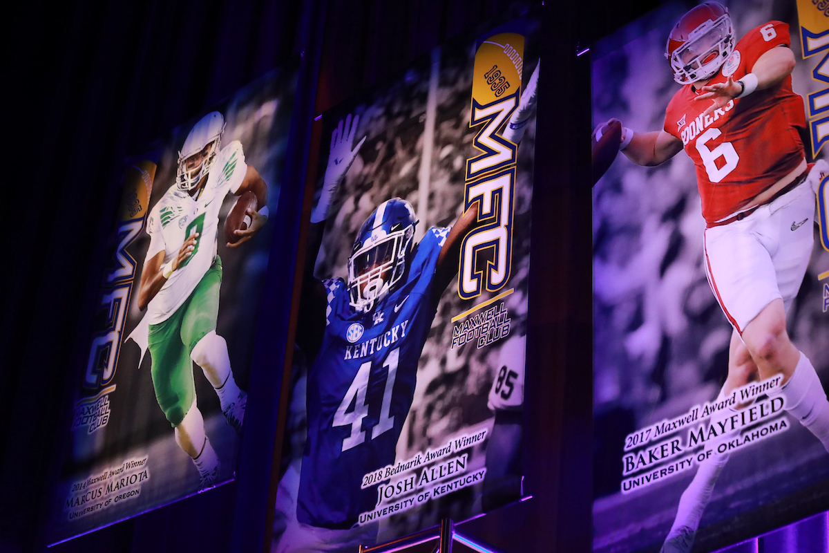 Josh Allen is honored as the 2018 Bednarik Award winner at the Maxwell Football Club Gala on Friday, March 7th, 2019.

Photo by Noah J. Richter | UK Athletics