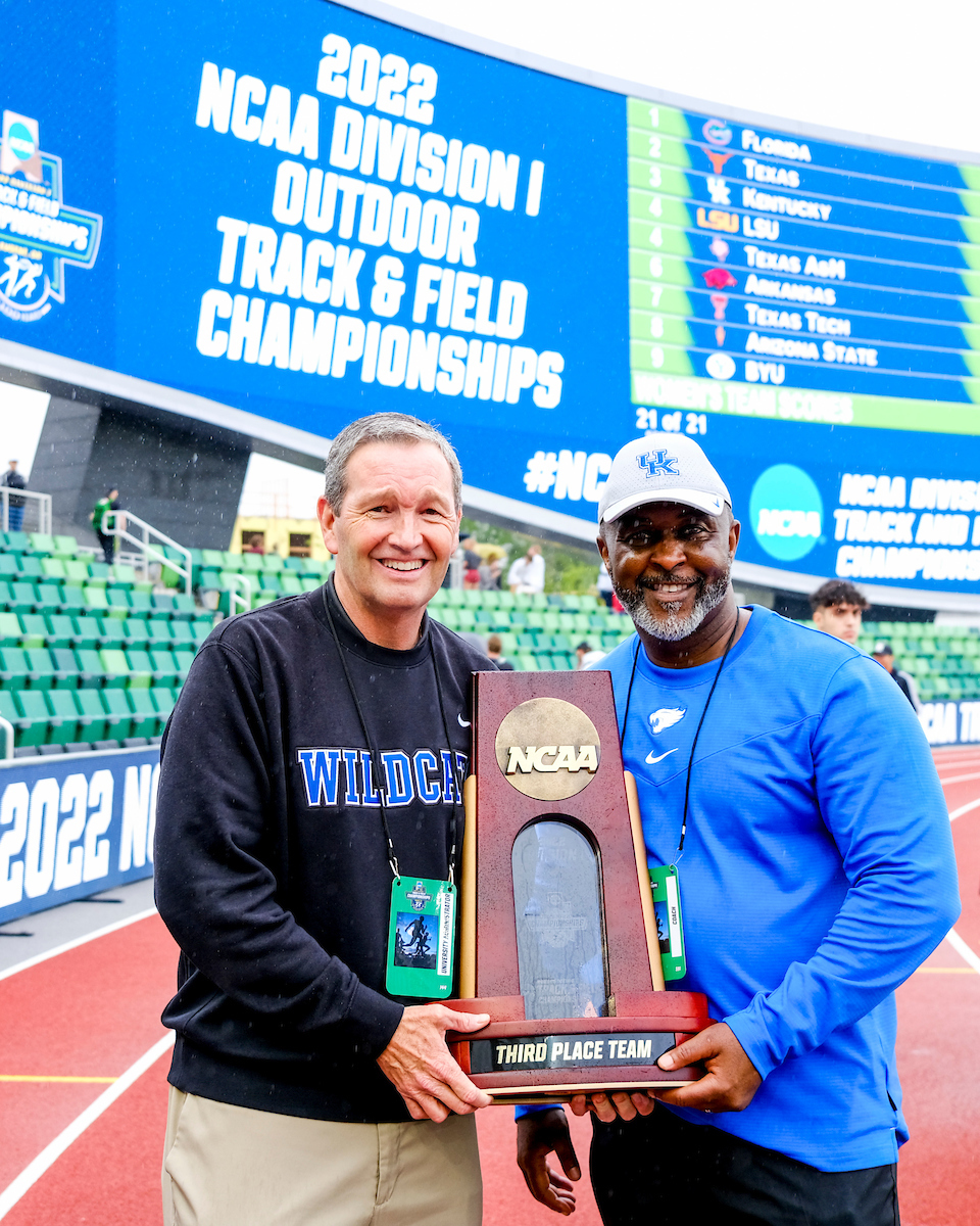 Mitch Barnhart. Lonnie Greene.Day Four. The UK women’s track and field team placed third at the NCAA Track and Field Outdoor Championships at Hayward Field in Eugene, Or.Photo by Chet White | UK Athletics