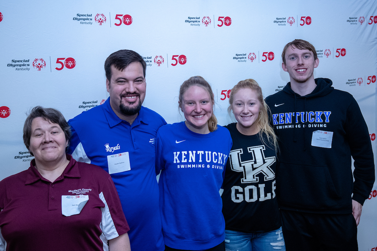 UK athletes bowl with members of Special Olympics at Collins Bowling Alley on , Saturday Dec. 8, 2018  in Lexington, Ky. Photo by Mark Mahan