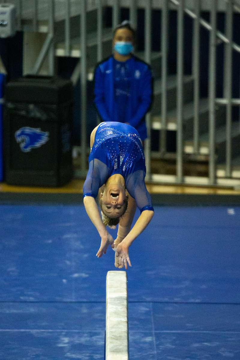 Raena Worley.

Kentucky falls to Alabama 196.775 - 196.350.

Photo by Grace Bradley | UK Athletics