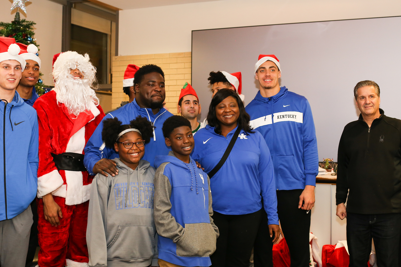 John Calipari. Red Travis. Zan Payne. Brad Calipari. Immanuel Quckley.

A Kentucky Christmas.

Photo by Maddie Baker | UK Athletics