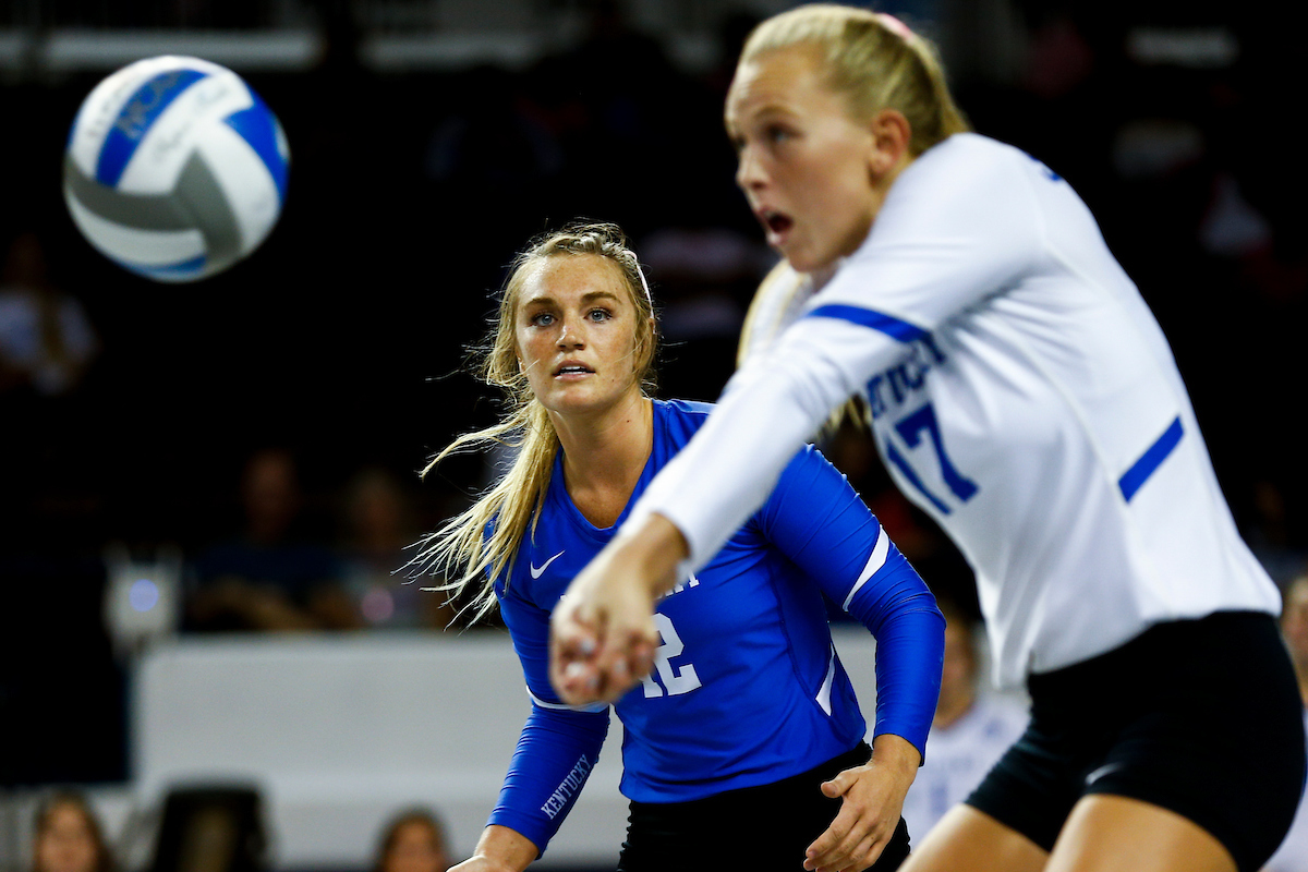 Gabby Curry. Alli Stumler.

UK Volleyball falls to Georgia 2-3. 

Photo by Isaac Janssen | UK Athletics