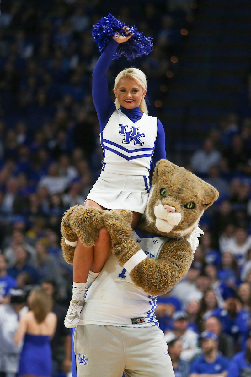 Wildcat. Cheerleader.

The University of Kentucky men's basketball team beats South Carolina 76-48.

Photo by Hannah Phillips| UK Athletics
