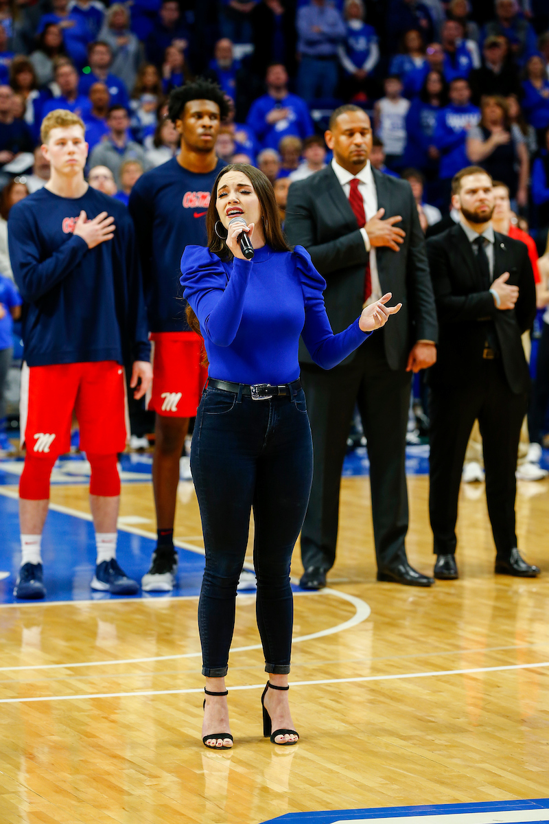 National Anthem. 

UK beat Ole Miss 67-62

Photo By Barry Westerman | UK Athletics