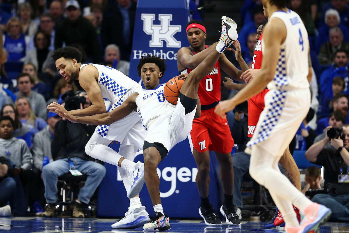 EJ Montgomery. Ashton Hagans.

UK beat Ole Miss 67-62.

Photo by Chet White | UK Athletics