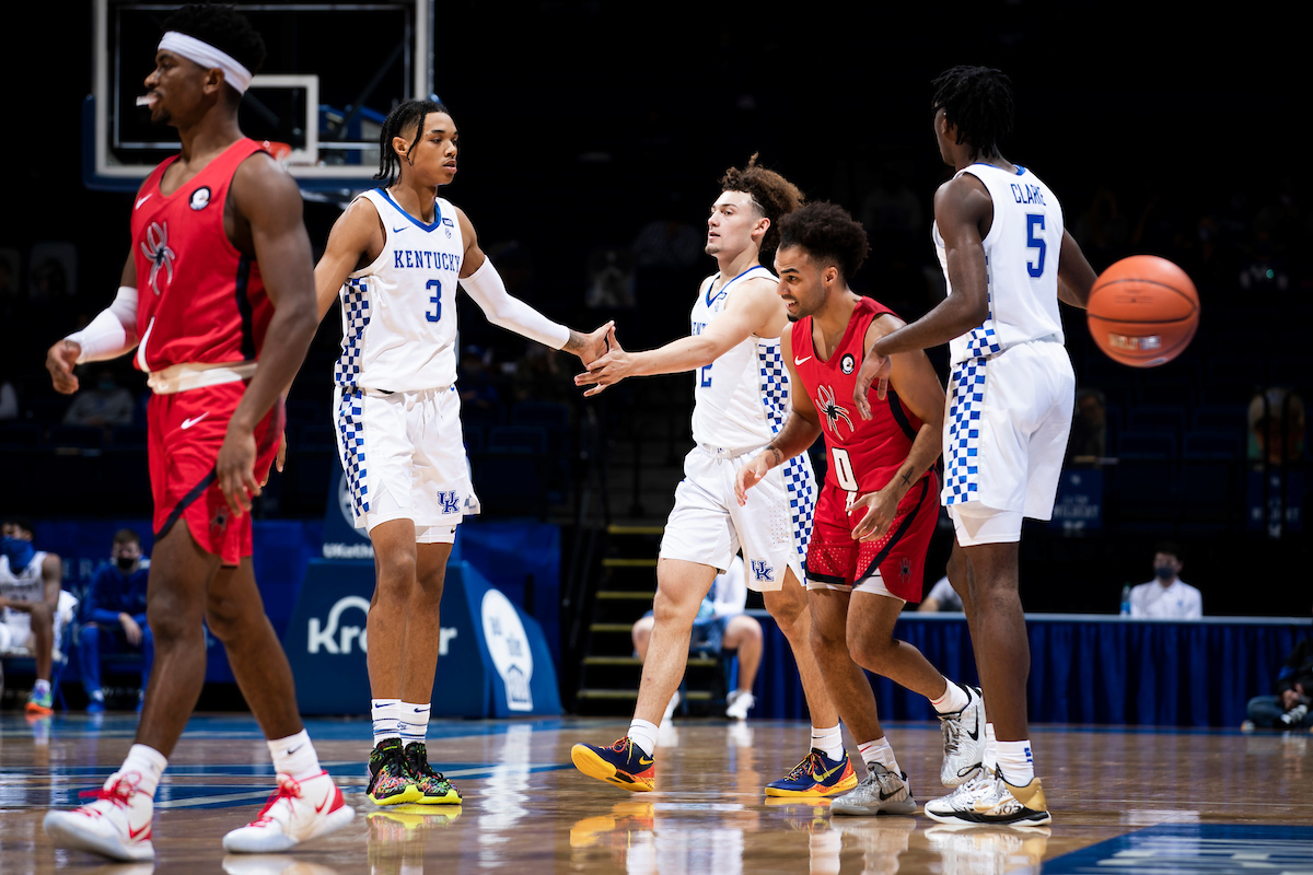 Brandon Boston Jr. Devin Askew. 

Kentucky falls to Richmond, 76-64.

Photo by Chet White | UK Athletics