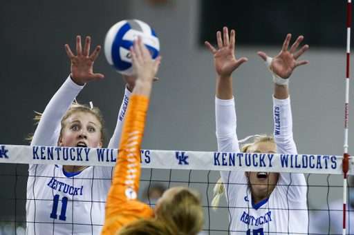 Elise Goetzinger and Alli Stumler.

Kentucky beats Tennessee 3-1.

Photo by Hannah Phillips | UK Athletics