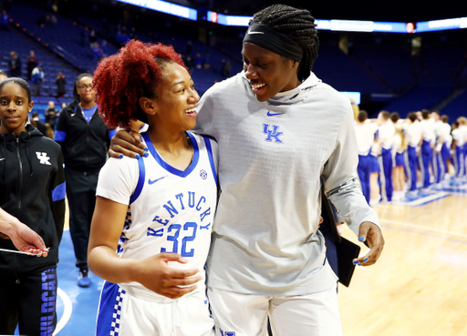 Jaida Roper, Rhyne Howard 

Kentucky beats Winthrop 91-36. 

Photo by Britney Howard | Staff