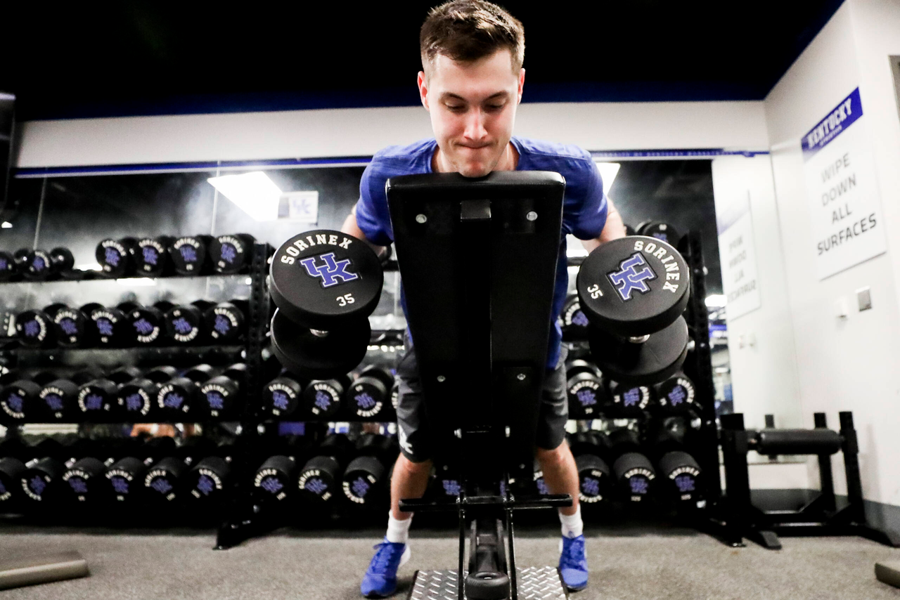 CJ Fredrick.

The Kentucky men's basketball team participating in its summer strength and conditioning program.

Photo by Chet White | UK Athletics