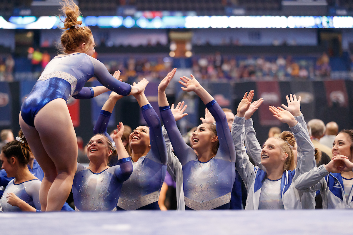 Sidney Dukes.


Gymnastics scores 196.225 at SEC Championship.

 
Photo by Elliott Hess | UK Athletics