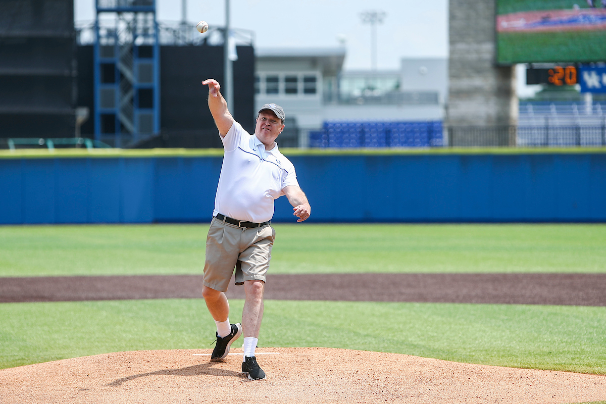 First Pitch, Dr. Mair.

Kentucky beats Auburn 6-3.

Photo by Sarah Caputi | UK Athletics