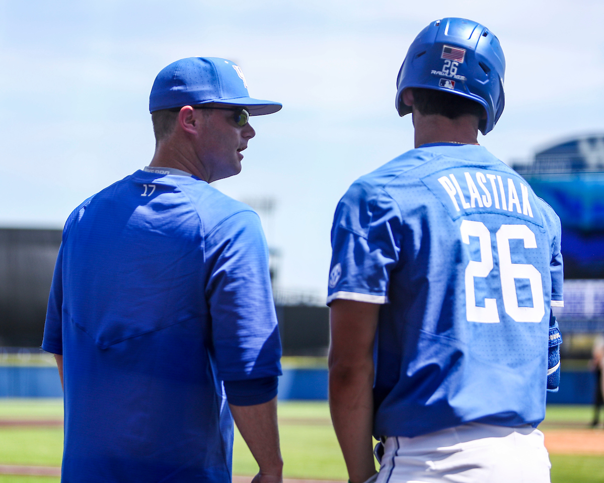 Coach Will Coggin. Jacob Plastiak.

Kentucky beats Vanderbilt 3-2.

Photo by Sarah Caputi | UK Athletics