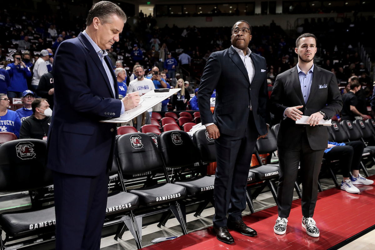 John Calipari. Chin Coleman. Brad Calipari.

Kentucky beat South Carolina 86-76.

Photos by Chet White | UK Athletics