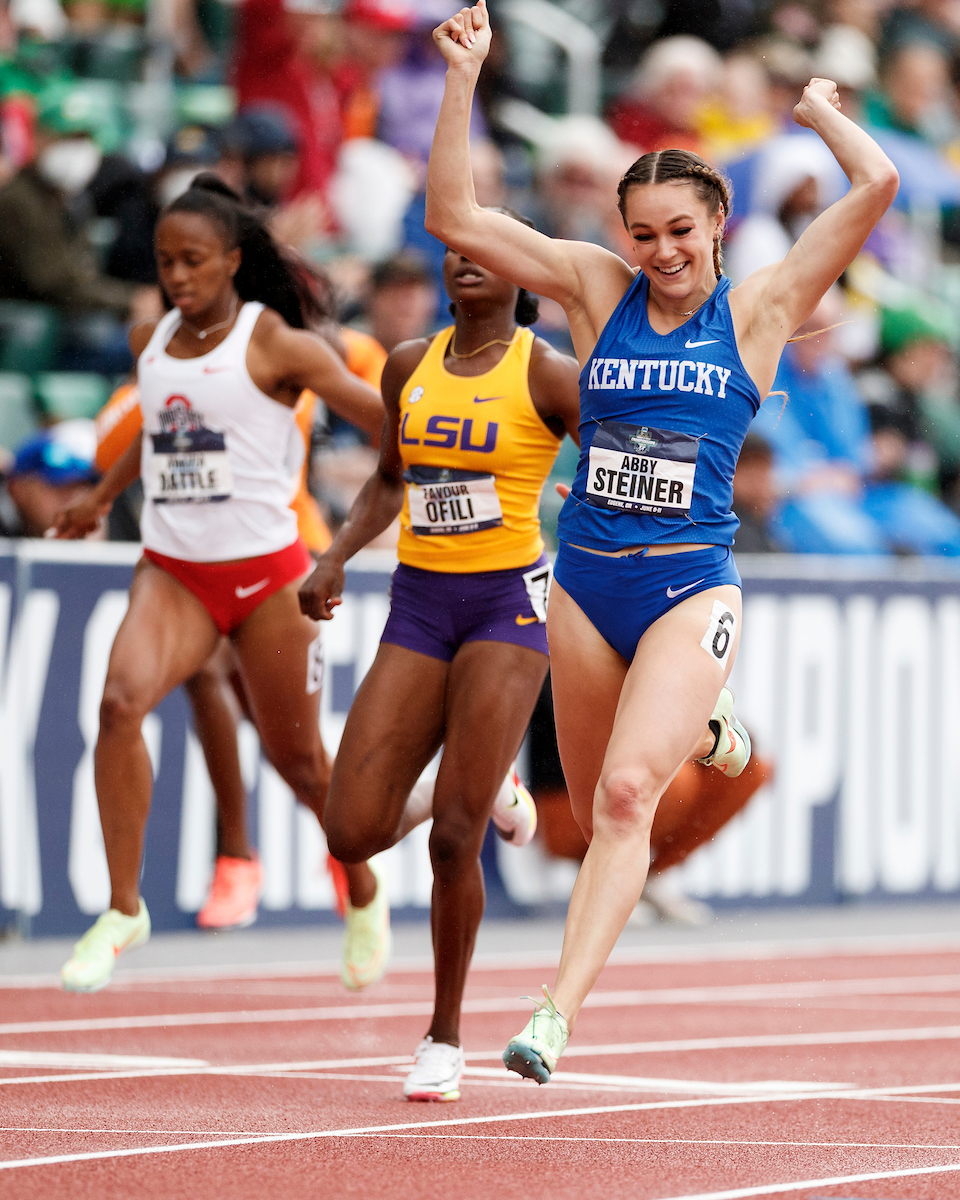 Abby Steiner.

Day Four. The UK women’s track and field team placed third at the NCAA Track and Field Outdoor Championships at Hayward Field in Eugene, Or.

Photo by Chet White | UK Athletics