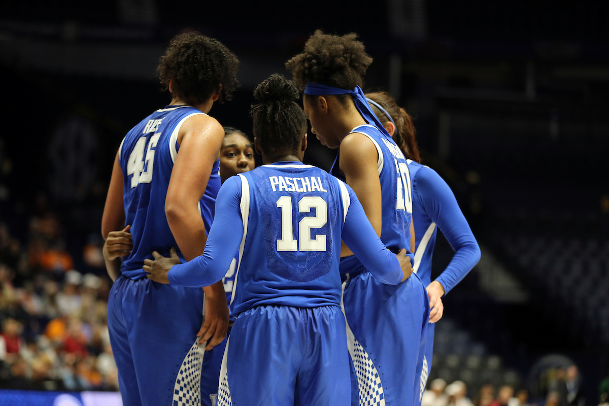 Team 

The University of Kentucky women's basketball team beat Alabama in the SEC Tournament on Thursday, March 1, 2018 at Bridgestone Arena in Nashville, TN.

Photo by Britney Howard | UK Athletics