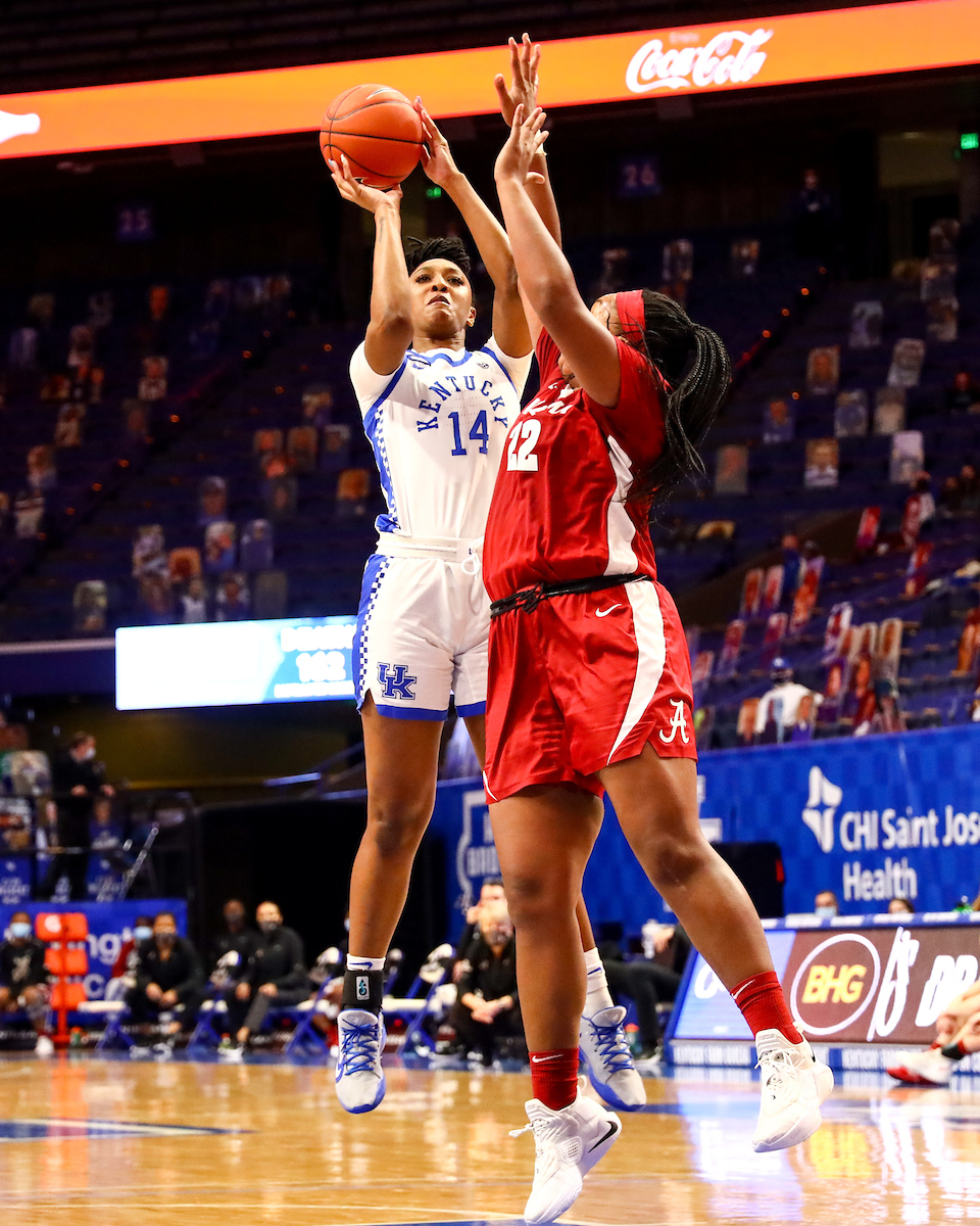 Tatyana Wyatt. 

Kentucky beats Alabama 81-68.

Photo by Eddie Justice | UK Athletics
