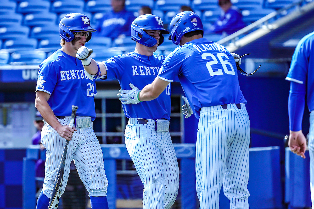 Chase Estep and Jacob Plastiak.

Kentucky defeats High Point 14-3.

Photo by Sarah Caputi | UK Athletics