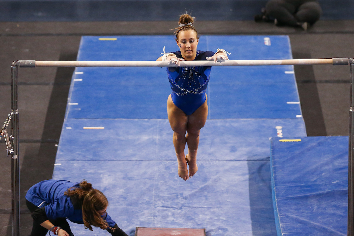 Raena Worley.

Kentucky fall to Alabama 196.775 - 196.350.

Photo by Sarah Caputi | UK Athletics