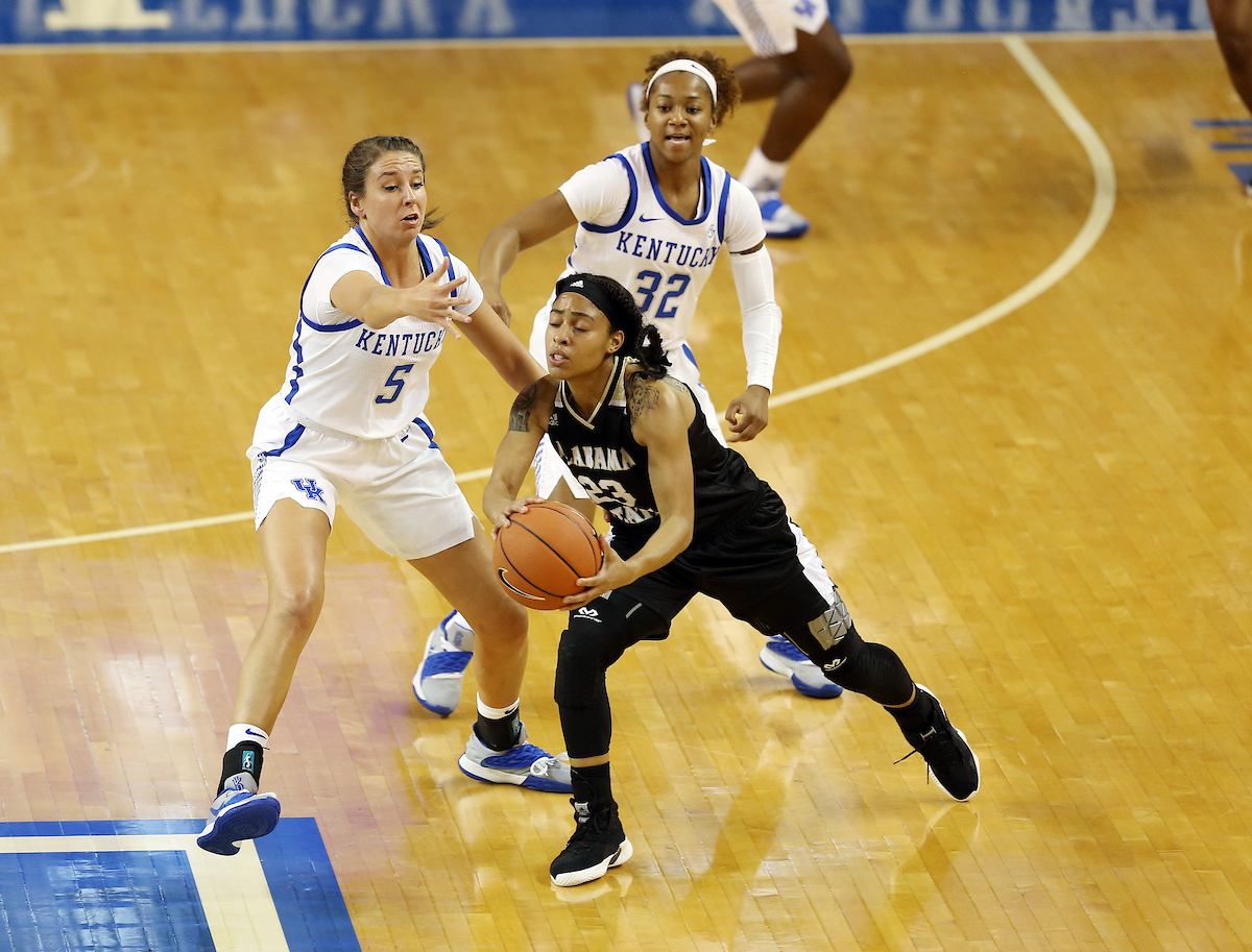 Blair Green, Jaida Roper

UK Women's Basketball beats Alabama State on Wednesday, November 7, 2018 .

Photo by Britney Howard | UK Athletics
