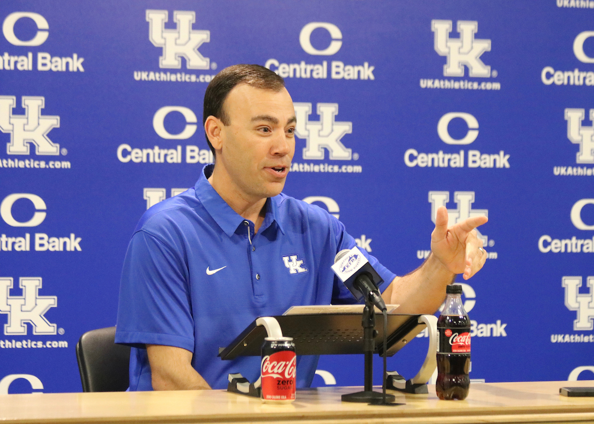 Coach Nick Mingione.

Kentucky Baseball and Softball Media Day on February 5th, 2019.

Photo by Noah J. Richter | UK Athletics