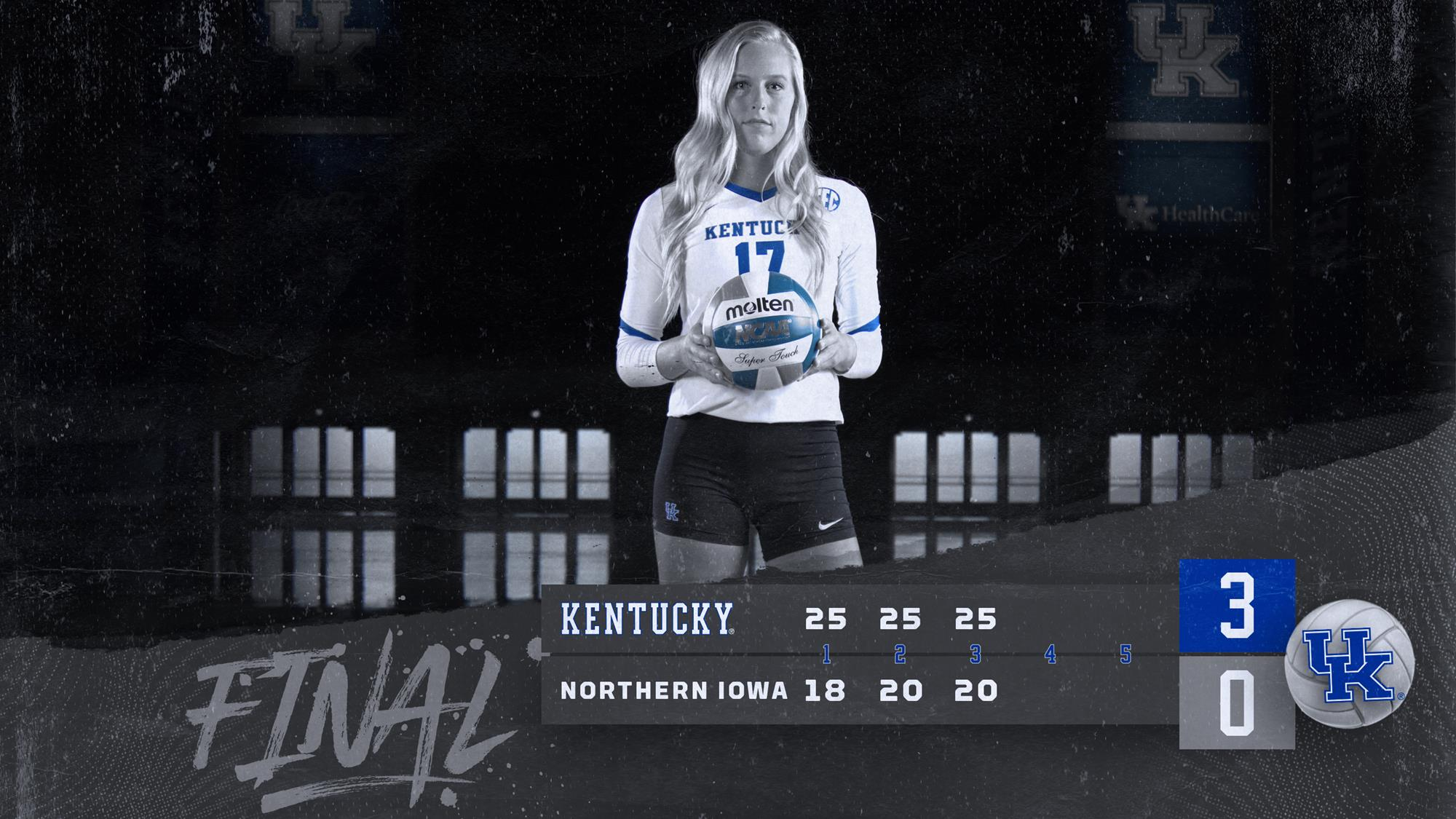Kentucky Sweeps Northern Iowa to Close Out UNI Invitational