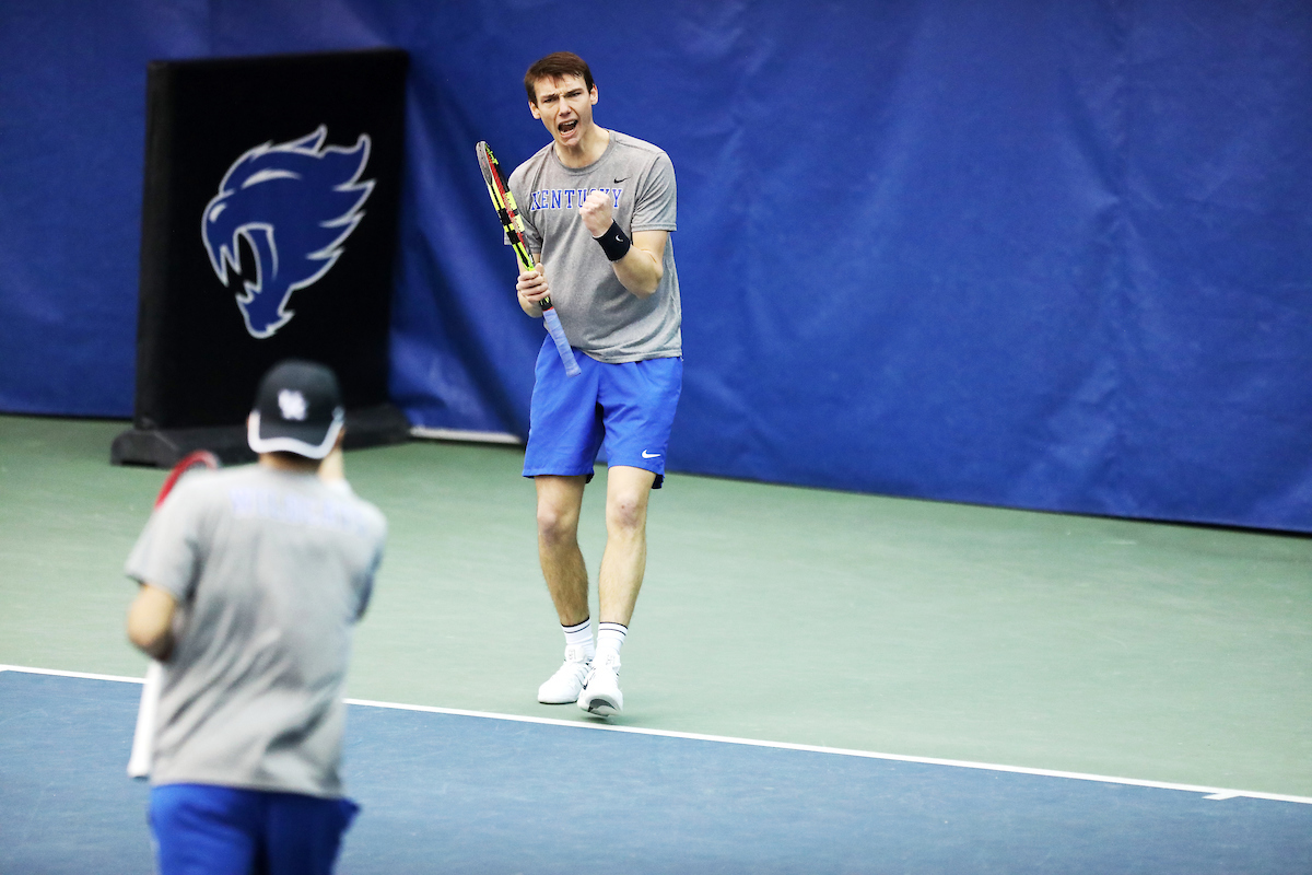 Cesar Bourgois.

University of Kentucky men's tennis hosts Duke.

Photo by Quinn Foster | UK Athletics
