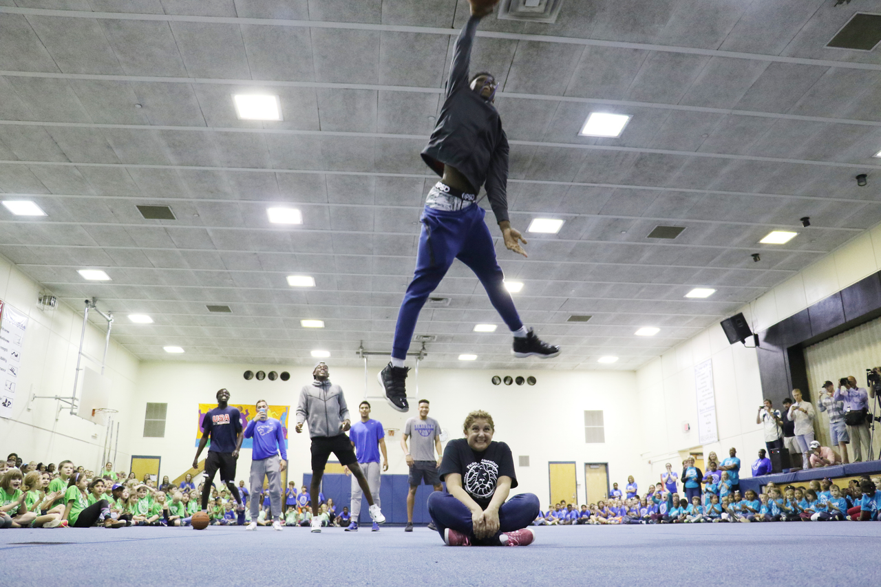 Hamidou Diallo.

The Kentucky men's basketball team delivered packed lunches to Picadome Elementary School on Friday as a part of UK Athletics' God's Pantry program.

Photo by Quinn Foster | UK Athletics
