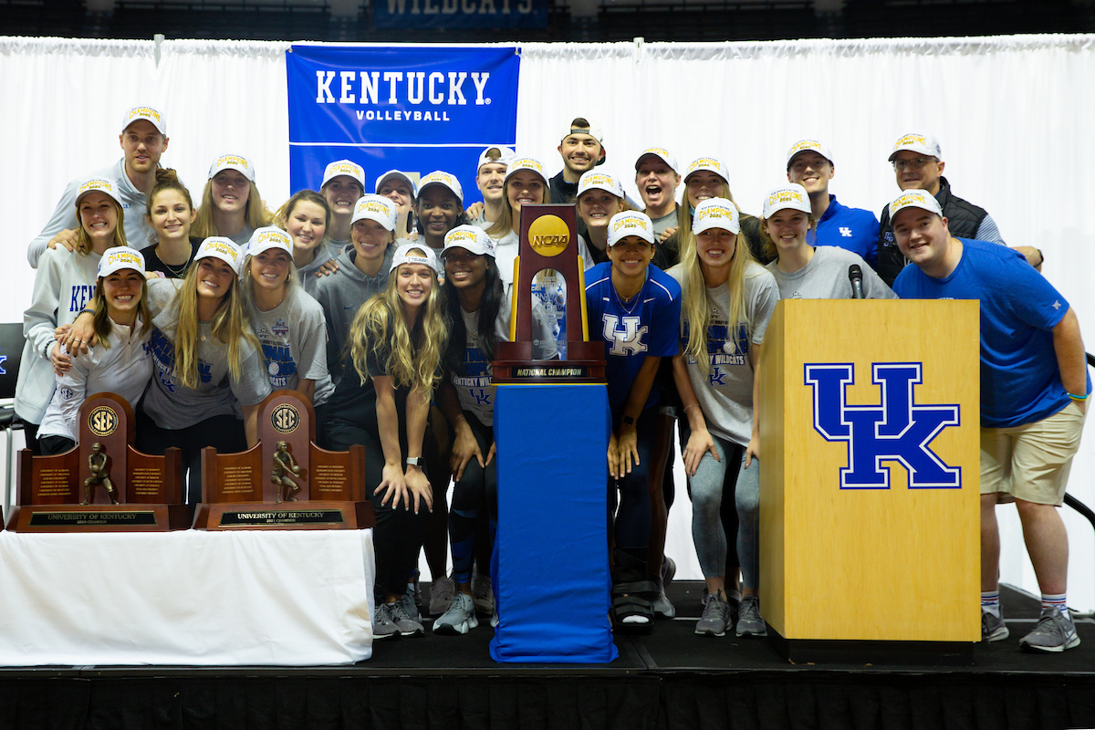 Team. Coaching Staff.Kentucky Volleyball returns from winning NCAA ChampionshipPhoto by Grant Lee | UK Athletics