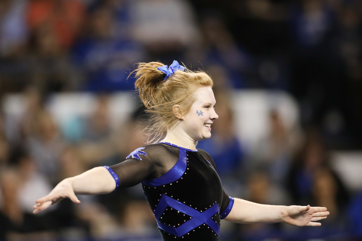 SIDNEY DUKES.

The University of Kentucky gymnastics team defeats Missouri on Friday, February 23, 2018 at Memorial Coliseum in Lexington, Ky.

Photo by Elliott Hess | UK Athletics