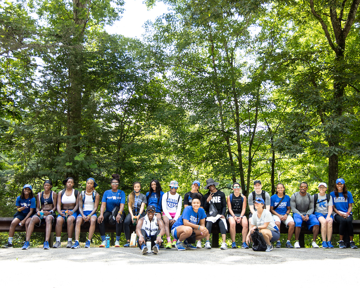 Team. 

WBB visits Natural Bridge in Red River Gorge.

Photo by Eddie Justice | UK Athletics