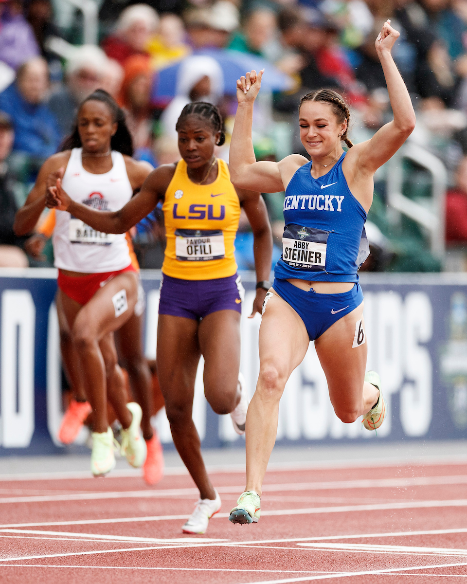 Abby Steiner.

Day Four. The UK women’s track and field team placed third at the NCAA Track and Field Outdoor Championships at Hayward Field in Eugene, Or.

Photo by Chet White | UK Athletics