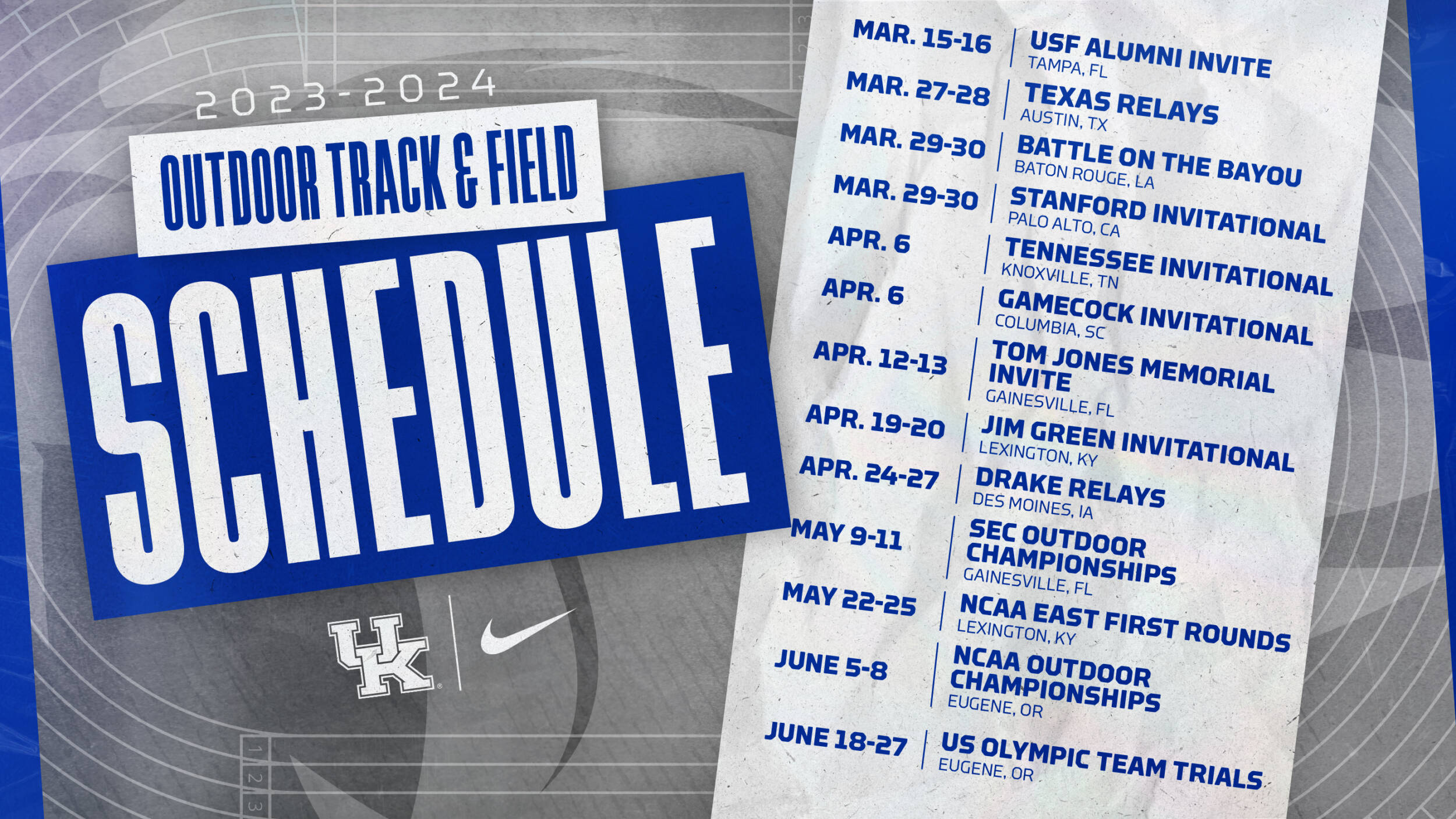 Track & Field Releases 2023-24 Outdoor Schedule