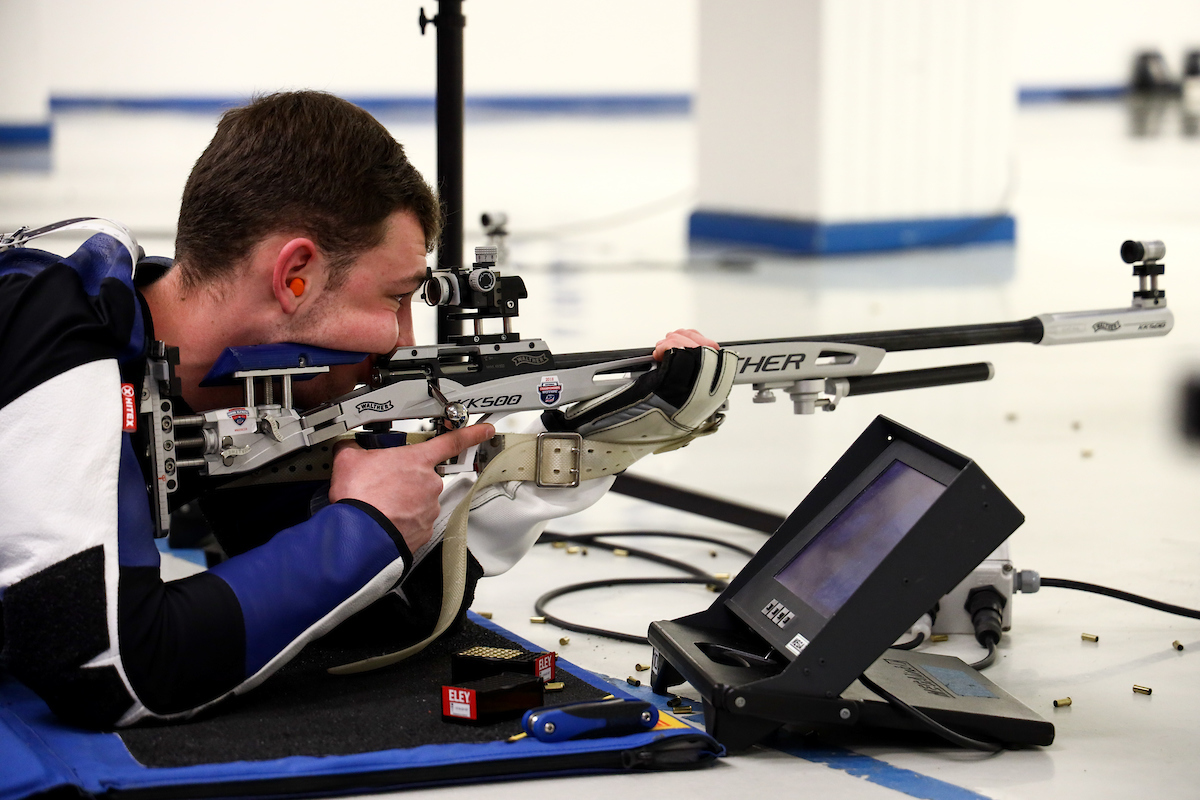 Mason Hamilton. 

Kentucky vs Morehead State rifle.

Photo by Eddie Justice | UK Athletics