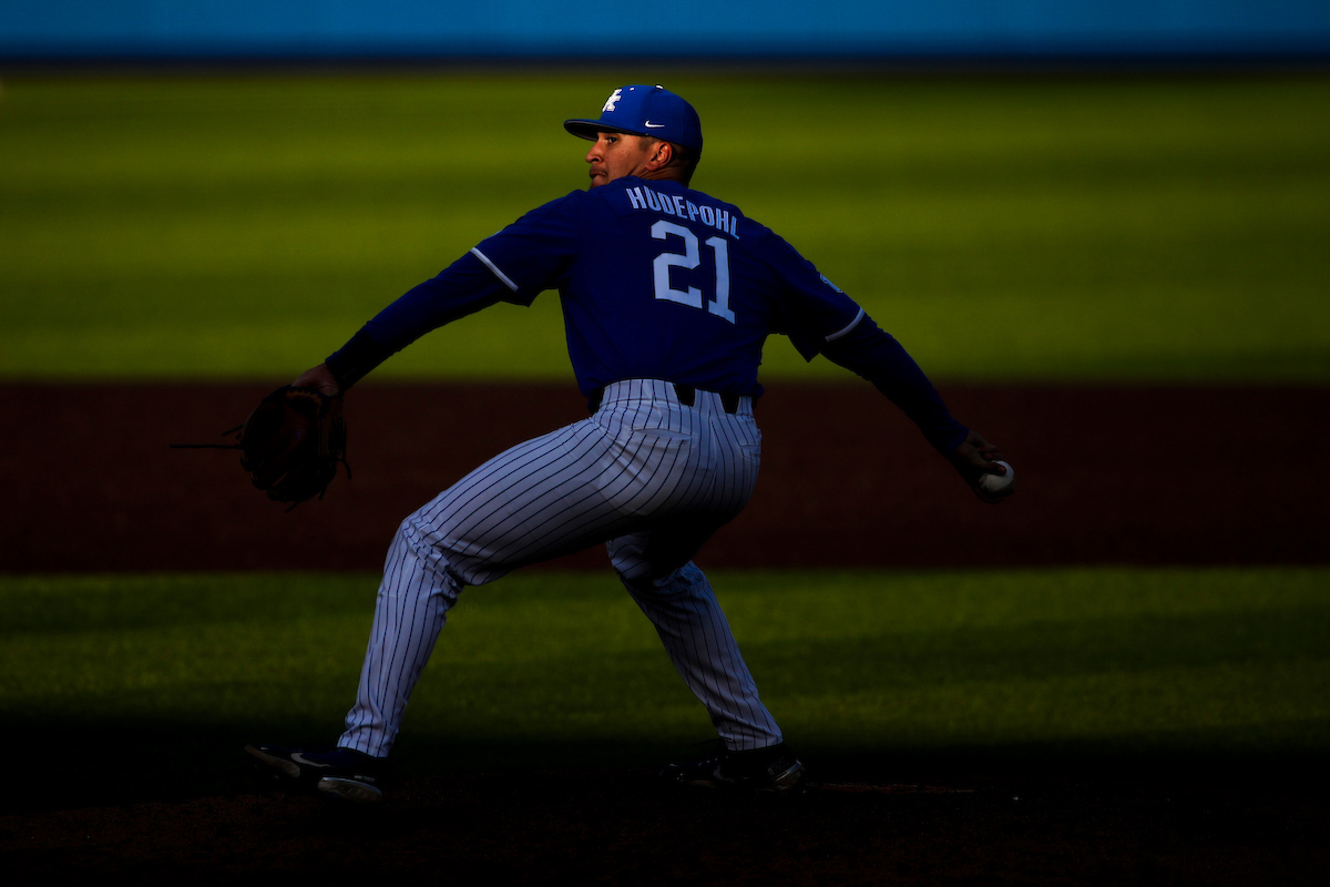 Wyatt Hudepohl.

Kentucky loses to UofL 12-5.

Photo by Chet White | UK Athletics