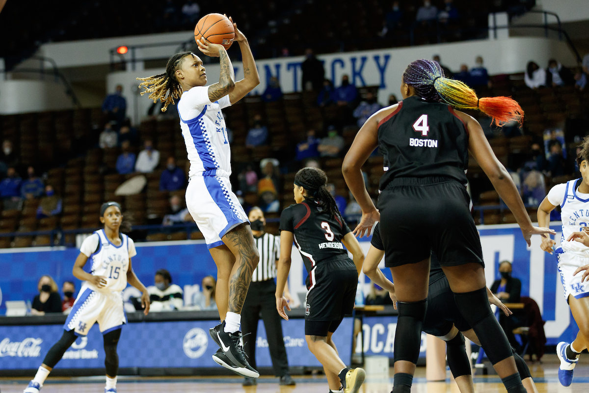 Jazmine Massengill.

Kentucky falls to South Carolina 75-70.

Photo by Elliott Hess | UK Athletics