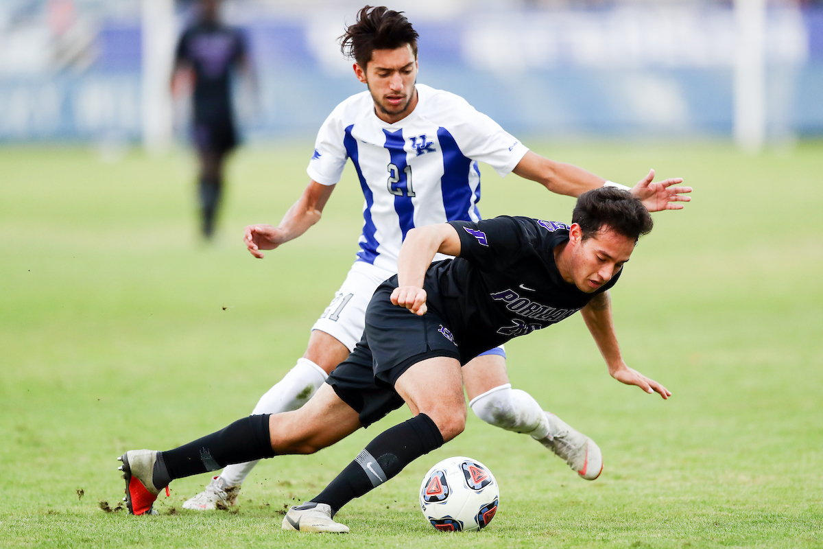 KALIL ELMEDKHAR.

Men's soccer beats Portland, 4-0.


Photo by Elliott Hess | UK Athletics