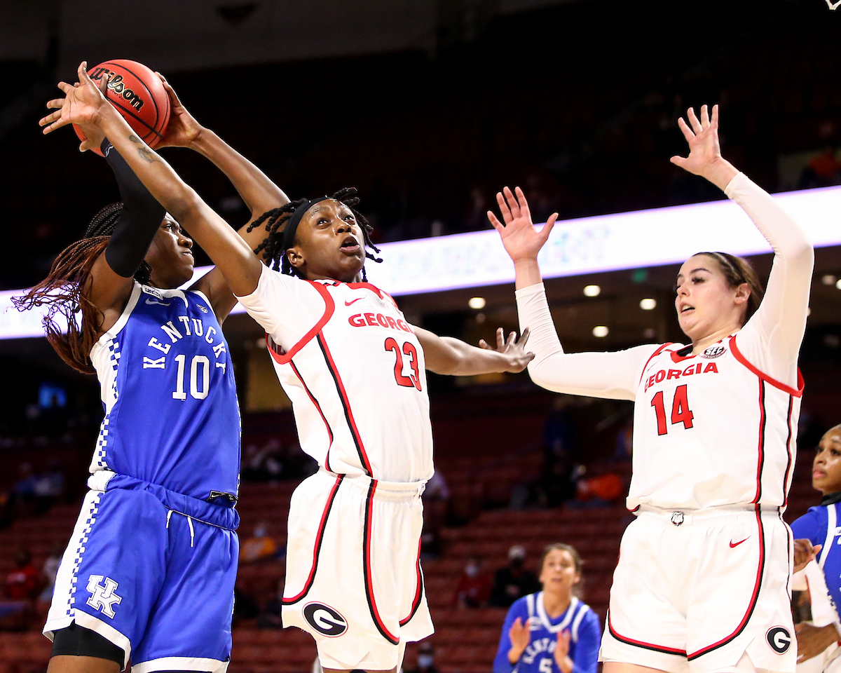 Rhyne Howard. 

Kentucky loses to Georgia 78-66 at the SEC Tournament. 

Photo by Eddie Justice | UK Athletics