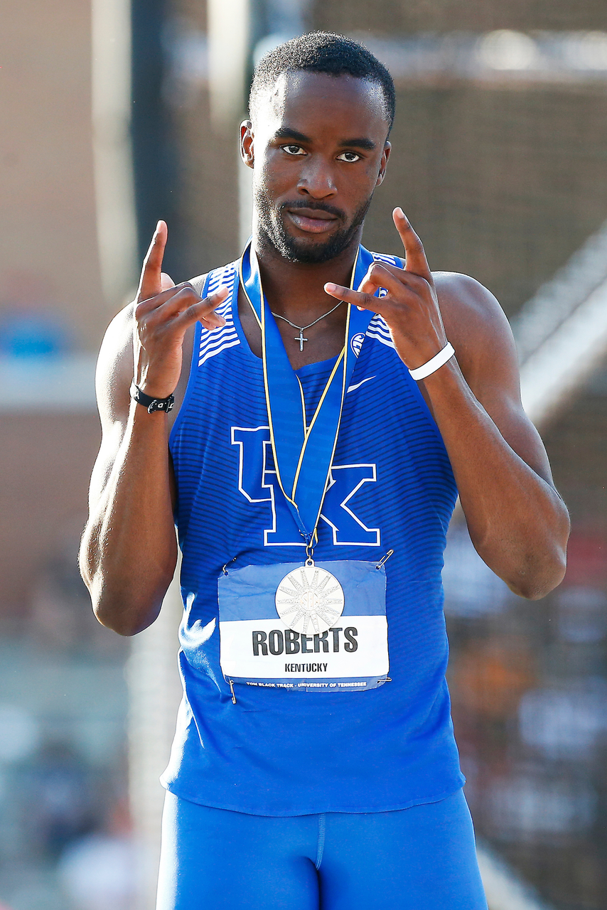 Daniel Roberts.

Day three of the 2018 SEC Outdoor Track and Field Championships on Sunday, May 13, 2018, at Tom Black Track in Knoxville, TN.

Photo by Chet White | UK Athletics