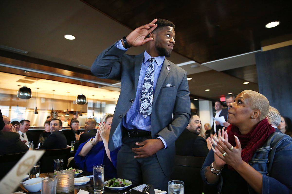 Josh Allen wins the 2018 Nagurski Defensive Player of the Year.  

Photo by Britney Howard  | UK Athletics