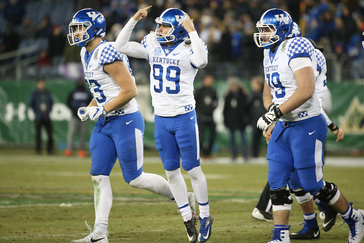 Austin MacGinnis.

The University of Kentucky football team falls to Northwestern 23-24 in the Music City Bowl on Friday, December 29, 2017, at Nissan Field in Nashville, Tn.

Photo by Chet White | UK Athletics