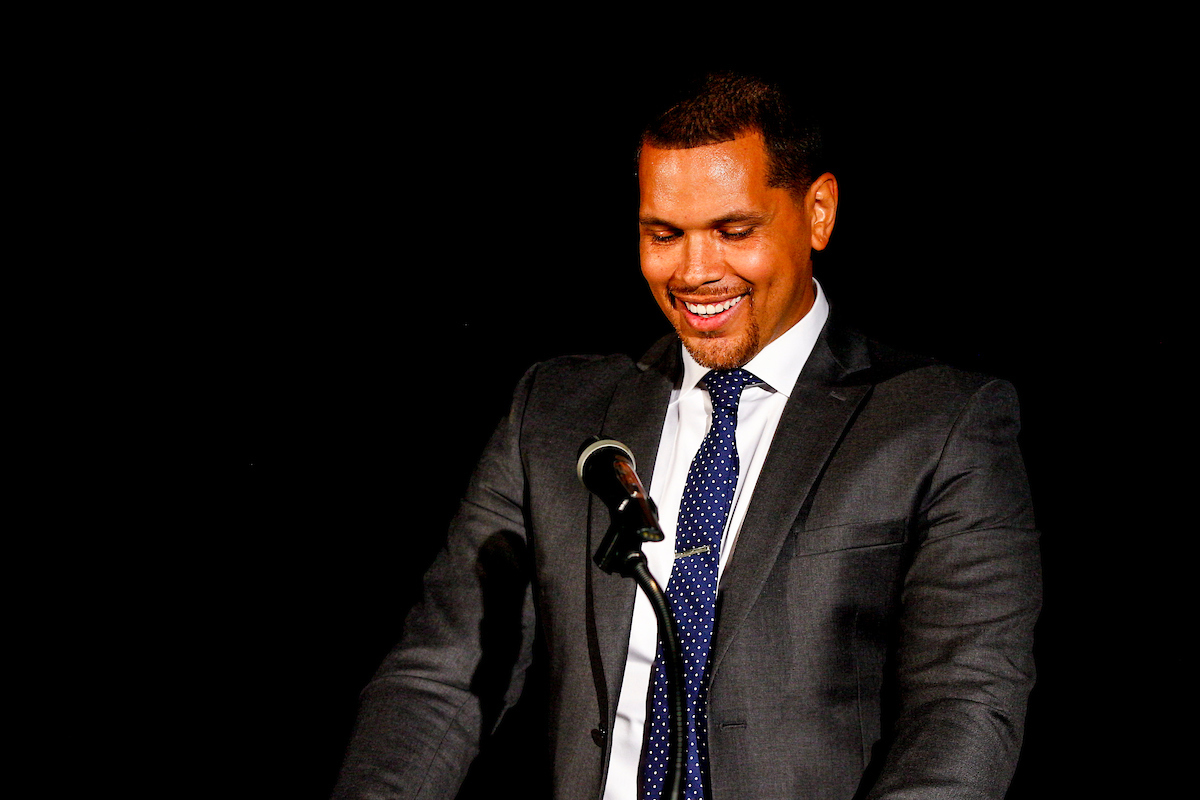 Andre Woodson. 

UK Athletics Hall of Fame. 

Photo by Eddie Justice | UK Athletics