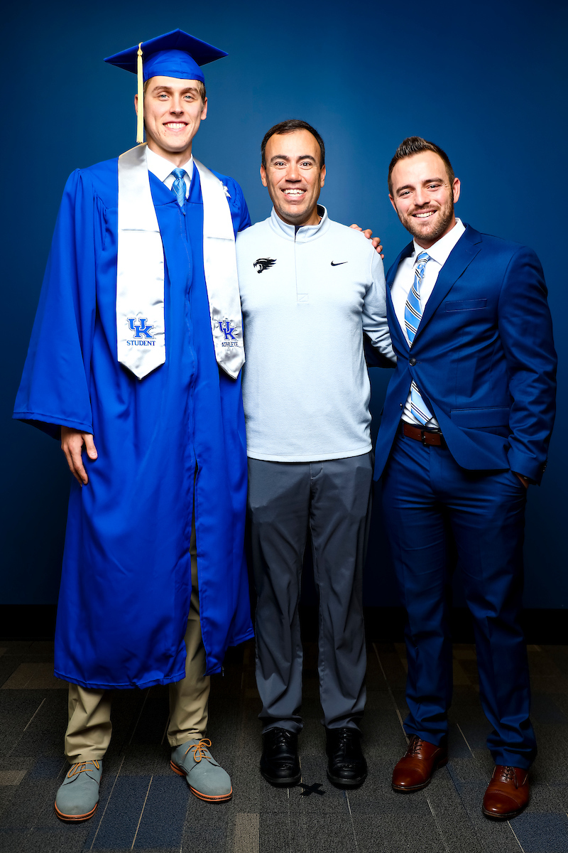 Ben Aklinski. Nick Mingione. Alex Degen.

December 2021 Graduation Photos.

Photo by Eddie Justice | UK Athletics