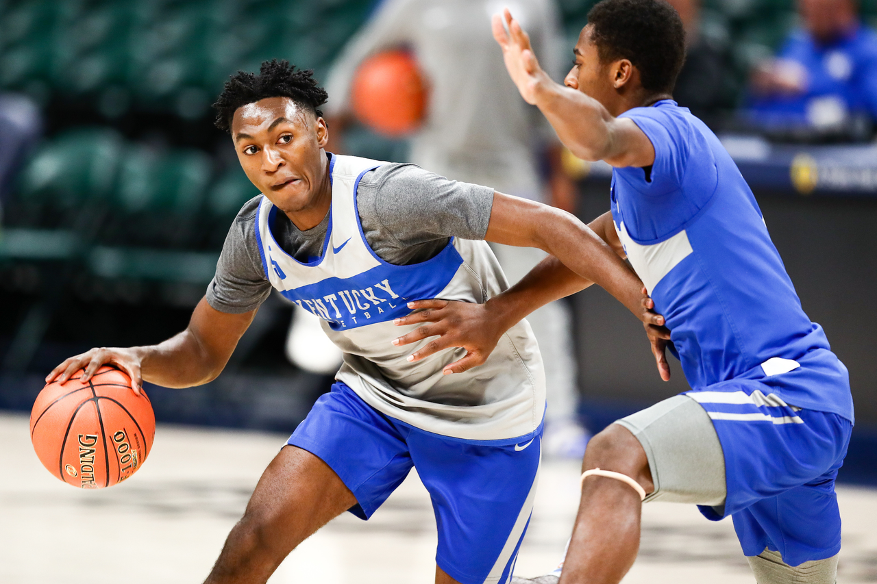Immanuel Quickley.

Bankers Life Fieldhouse practice.


Photo by Elliott Hess | UK Athletics