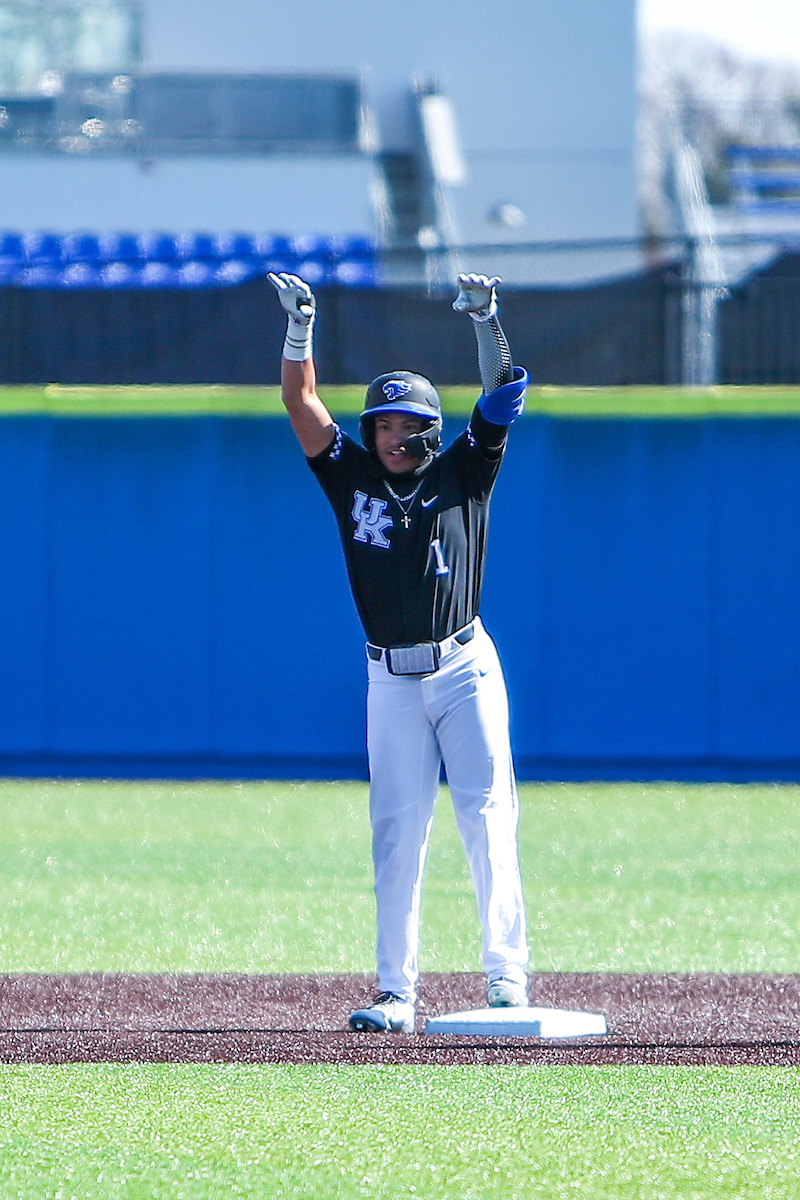 Daniel Harris IV.

Kentucky sweeps Western Michigan 16-5.

Photo by Sarah Caputi | UK Athletics